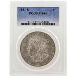 1881-S $1 Morgan Silver Dollar Coin PCGS MS64