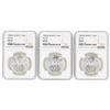 Image 1 : Lot of (3) Mexico 1 Onza Silver Libertad Coins NGC MS66