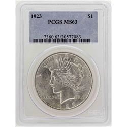 1923 $1 Peace Silver Dollar Coin PCGS MS63