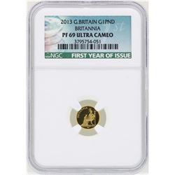 2013 Great Britain 1 Britannia Pound Gold Coin NGC PF69 Ultra Cameo