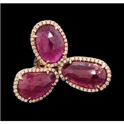 14K Rose Gold 7.97 ctw Ruby and Diamond Ring