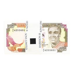 Pack of (100) Zambia 5 Kawacha Uncirculated Notes