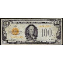 1928 $100 Gold Certificate Note