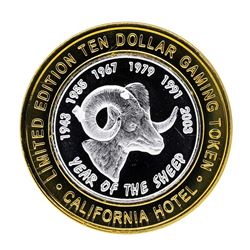 .999 Silver Sam's Town Las Vegas Nevada $10 Casino Limited Edition Gaming Token