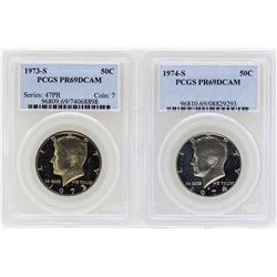 1973-S to 1974-S Kennedy Half Dollar Coins PCGS PR69DCAM