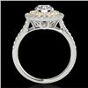 Image 2 : 1.5 CTW H-SI/I Certified Diamond Solitaire Halo Ring Two Tone 10K White & Yellow Gold - REF-163M6F -