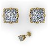 Image 2 : 1.0 CTW VS/SI Princess Diamond Stud Solitaire Earrings 18K Yellow Gold - REF-178W2H - 35674