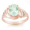 Image 2 : 2.04 CTW Aquamarine & Diamond Ring 14K Rose Gold - REF-39M3F - 11552