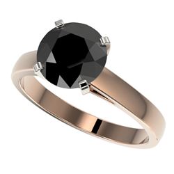 2.59 CTW Fancy Black VS Diamond Solitaire Engagement Ring 10K Rose Gold - REF-55W5H - 36564