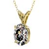 Image 2 : 1 CTW Certified VS/SI Quality Oval Diamond Solitaire Necklace 10K Yellow Gold - REF-267M7F - 33194