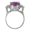 Image 2 : 5.10 CTW Amethyst & Diamond Ring 18K White Gold - REF-58X2R - 10821