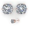 Image 2 : 1.0 CTW VS/SI Cut Cushion Diamond Stud Solitaire Earrings 18K Rose Gold - REF-178M2F - 35831