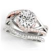 Image 1 : 2 CTW Certified VS/SI Diamond Bypass Solitaire 2Pc Set 14K White & Rose Gold - REF-568W8H - 31797