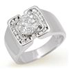 Image 1 : 2.08 CTW Certified Diamond Men's Ring 14K White Gold - REF-570M2F - 14480