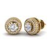 Image 2 : 2.09 CTW VS/SI Diamond Solitaire Art Deco Stud Earrings 18K Yellow Gold - REF-254M5F - 37141