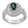 Image 1 : 2.08 CTW Blue Sapphire & Diamond Ring 18K White Gold - REF-96H5M - 10991