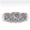 Image 1 : 2 CTW Past Present Future Certified VS/SI Princess Diamond Ring 18K Rose Gold - REF-414V2Y - 35783