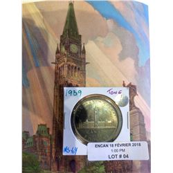 1939 Canada Silver Dollar Parliament Building MS-64 With amazing toning