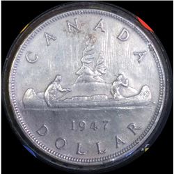 1947 Canada Silver Dollar Blunt 7
