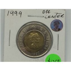 1999 Off Center Elizabeth Two Dollar Coin