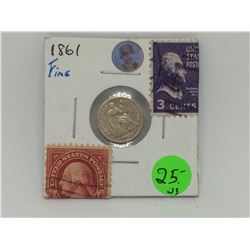 1861 USA Half Dime Liberty Seated Silver