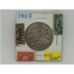 1907 Canada Silver Edouard VII 50 Cents