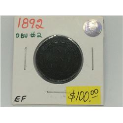 1892 Obv-2 Canada Large Cent