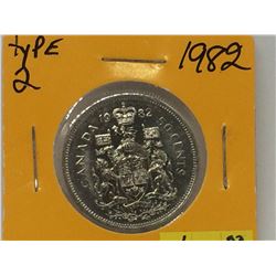 1982 Type 2 Canada 50 Cents