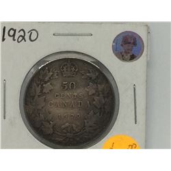 1920 Canada Silver 50 cents