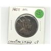 Image 1 : 1909 Newfoundland Counterstamp LP Silver 50 cents