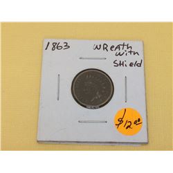 1863 USA Wreath With Shield Indian Penny