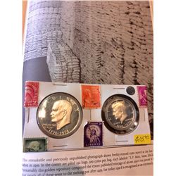 1976 (1776) s Proof Bicentennial Nickel Clad Dollar & 50 Cents