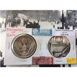 Declaration Of Birth USA Medal
