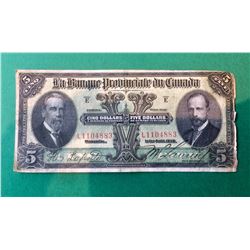 1928 5$ La Banque Provinciale du Canada note. L1104883