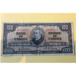 1937 Bank of Canada 100 Dollars Note, Gordon -Towers B/J0482672