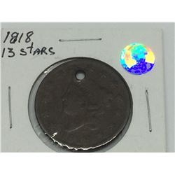 1818 13 Stars USA Classic Head Large Cents