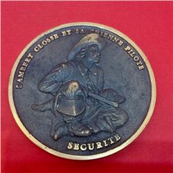 1977 Lambert Closse et sa chienne Pilote Bronze medaillon-Place d'armes Montreal