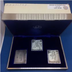 1976 Montreal Pur Silver XXI Olympiad Set of 3 Stamps 15,55gr each