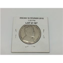 1910 Canada Silver 50 Cents Edward leaf