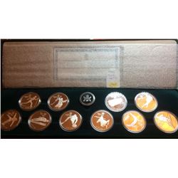 1986 Canada Calgary Olympic Sterling Coin Set- Lot of 10 Pieces.