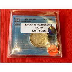 1894 Newfoundland 20 Cents Obverse 1 Graded VF-20