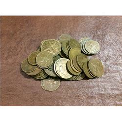 Estate Lot: Mix of 69 copper french coins