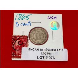 1865 USA 3 Cents
