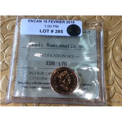 2000 W Canada One Cent ICCS MS-67 RED Numismatic BU