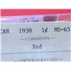 Image 4 : 1938 Canada One Cent ICCS-MS-63 Red