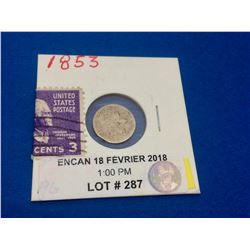 1853 USA Silver Three  Cents