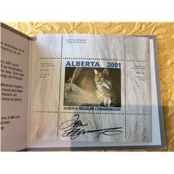 Alberta Wildlife Conservation 6$ Stamp, Signed by Artist Tom Mansanarez
