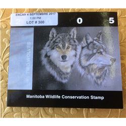 2005 Manitoba Wildlife Conservation 6$ Stamp-Two Wolves