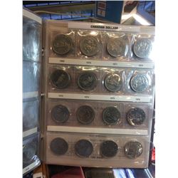 Canadian nickel Dollar Album 1968 to 1986, lot of 23 Coins