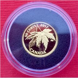 2017 50 Cent Pure Gold Coin-1/25-The Silver Maple Leaf, 1,27 gr pure 99,99%